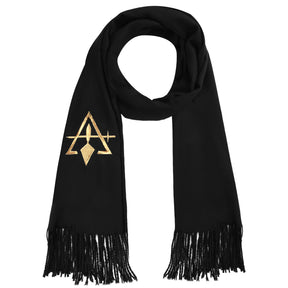 Council Scarf - Black Embroidery Cashmere - Bricks Masons