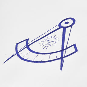 Past Master Blue Lodge Apron - Blue Ribbon With Tassels - Bricks Masons