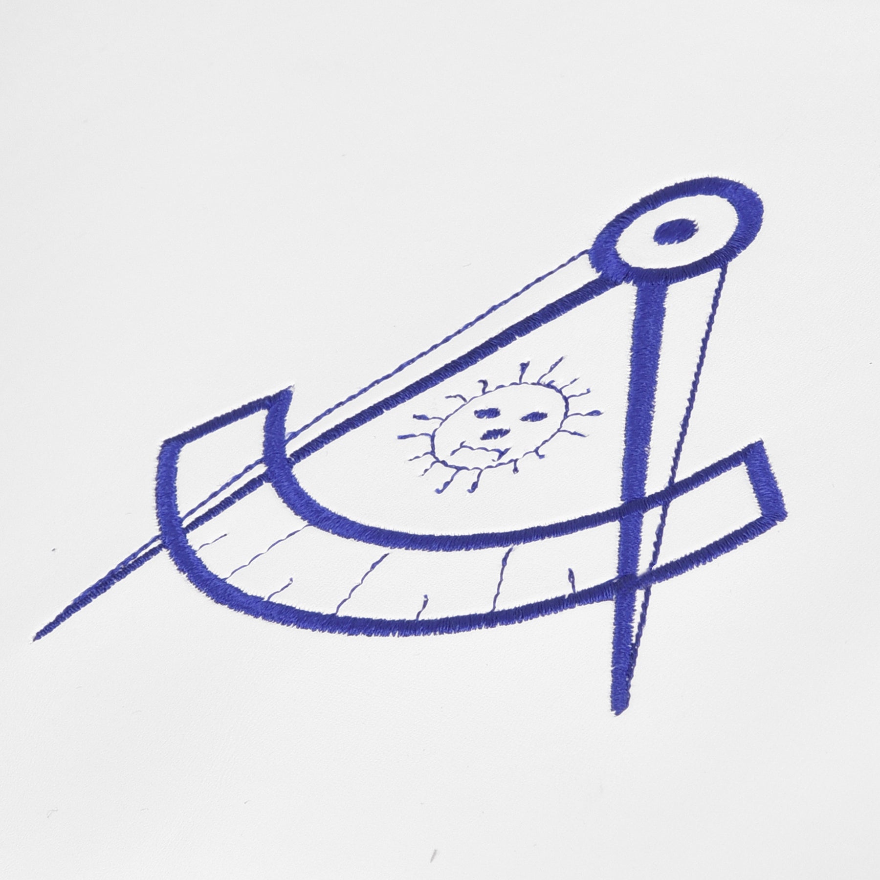 Past Master Blue Lodge Apron - White Cotton With Blue Tassels - Bricks Masons