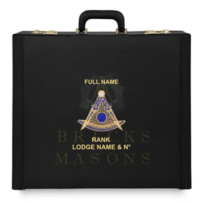 Past Master Blue Lodge Apron Case - Gold & Blue Machine Embroidery Various Sizes & Materials - Bricks Masons