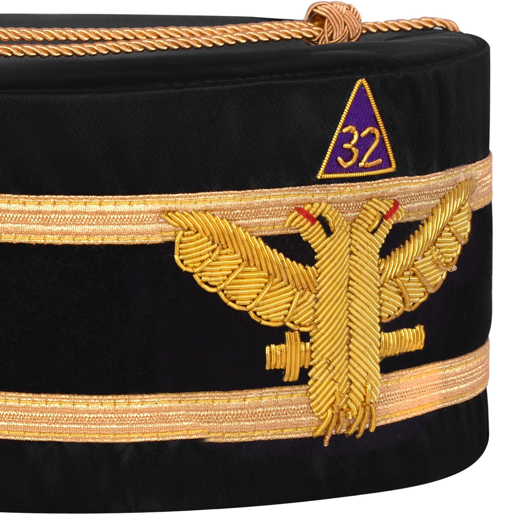 32nd Degree Scottish Rite Crown Cap - Wings Up With Gold Cord - Bricks Masons