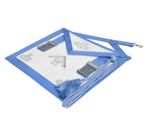 Past Master Craft Apron - Euclid’s 47th Problem Hand Bullion Embroidery - Bricks Masons