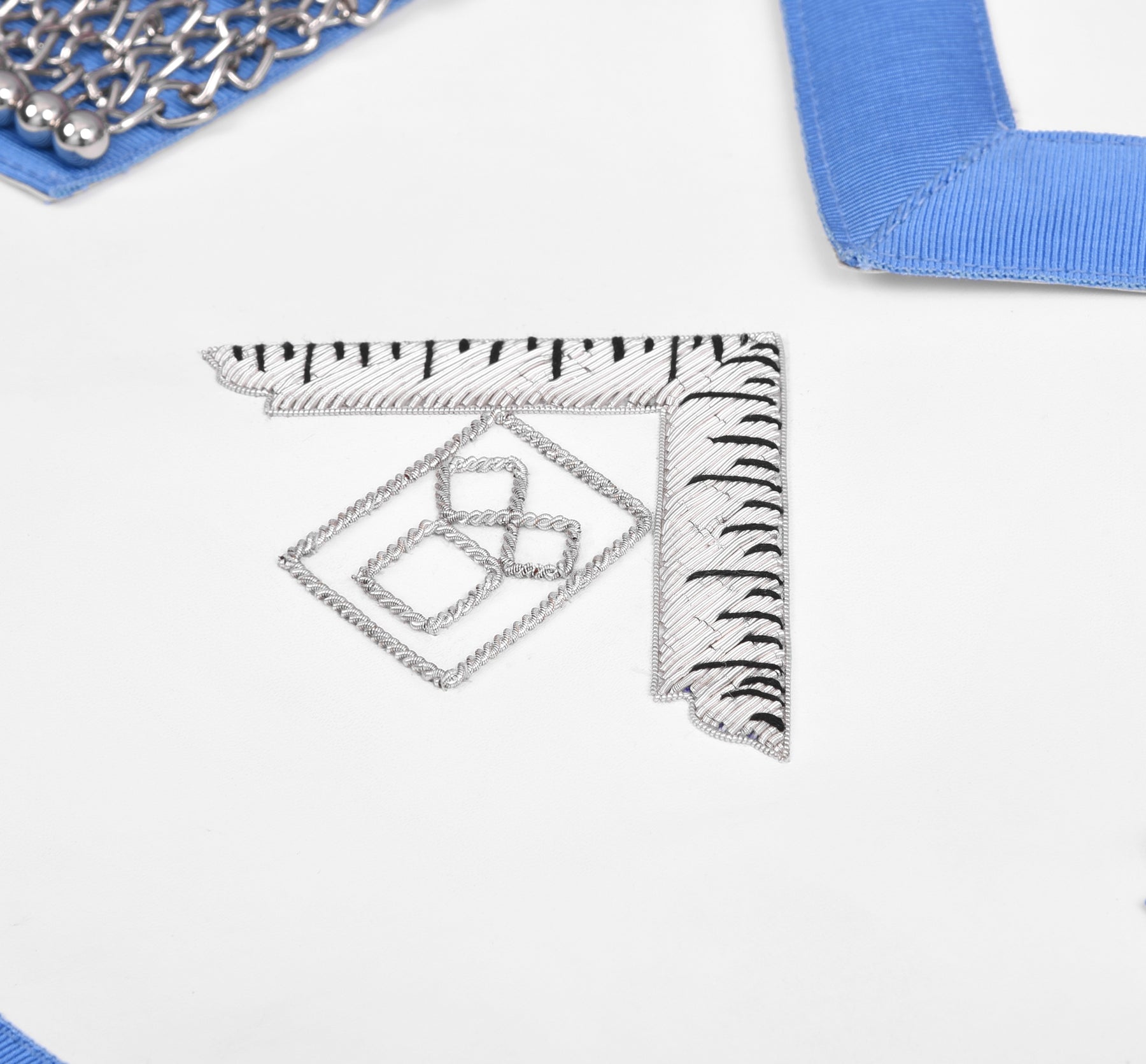 Past Master Craft Apron - Euclid’s 47th Problem Hand Bullion Embroidery - Bricks Masons