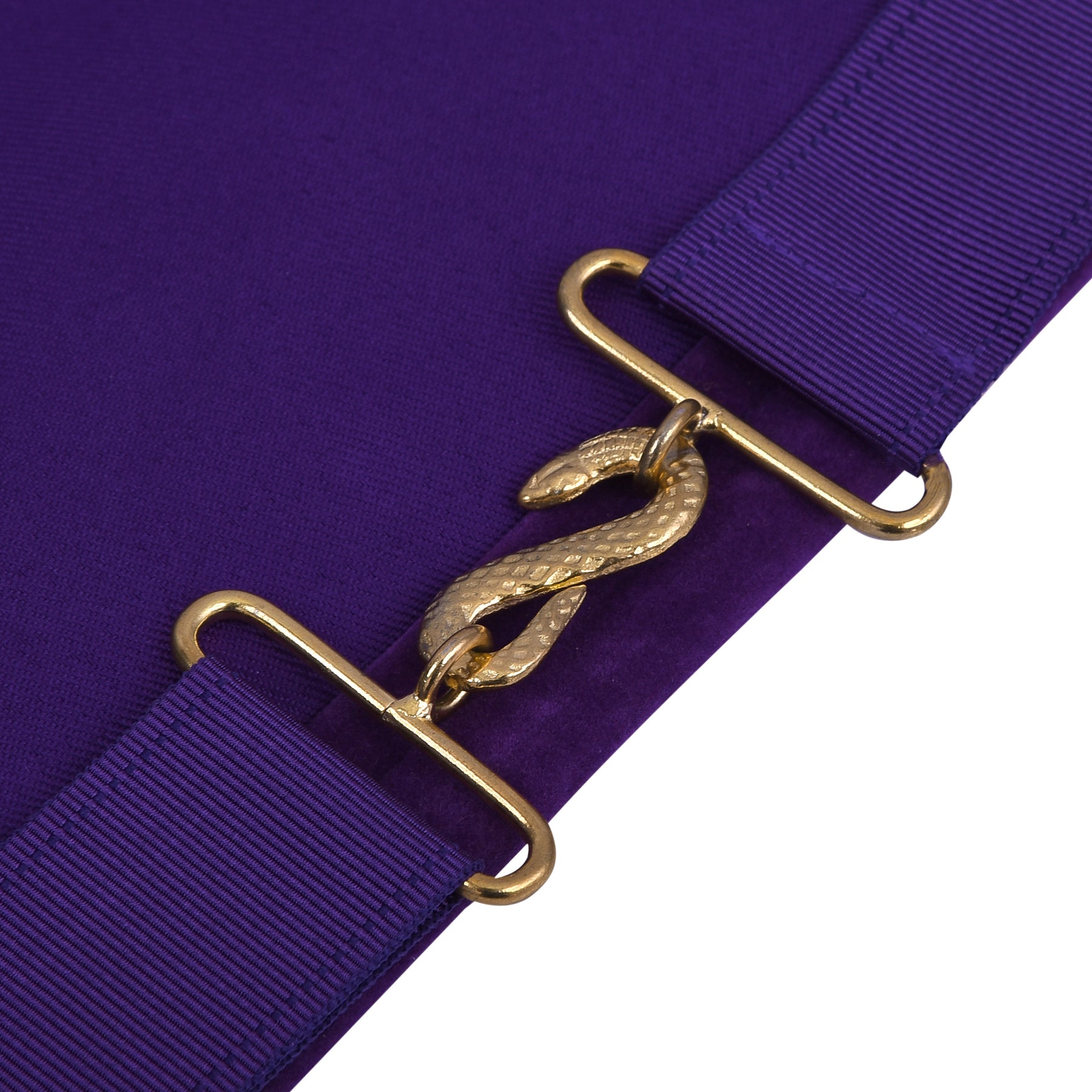 Worthy Patron OES Apron - Purple Velvet With Square & Compass G With Silver Wreath - Bricks Masons