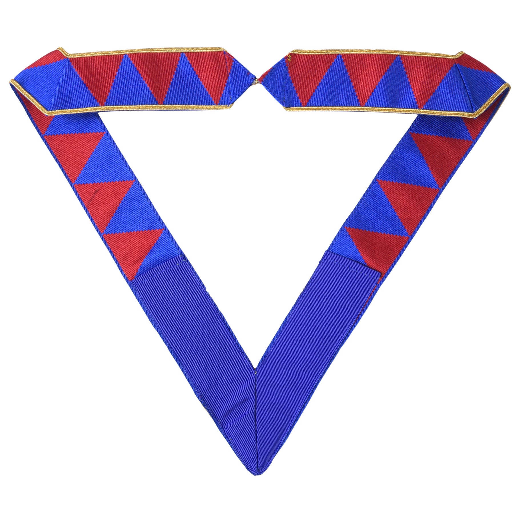 Royal Arch Chapter Collarette - Blue & Red Moire - Bricks Masons