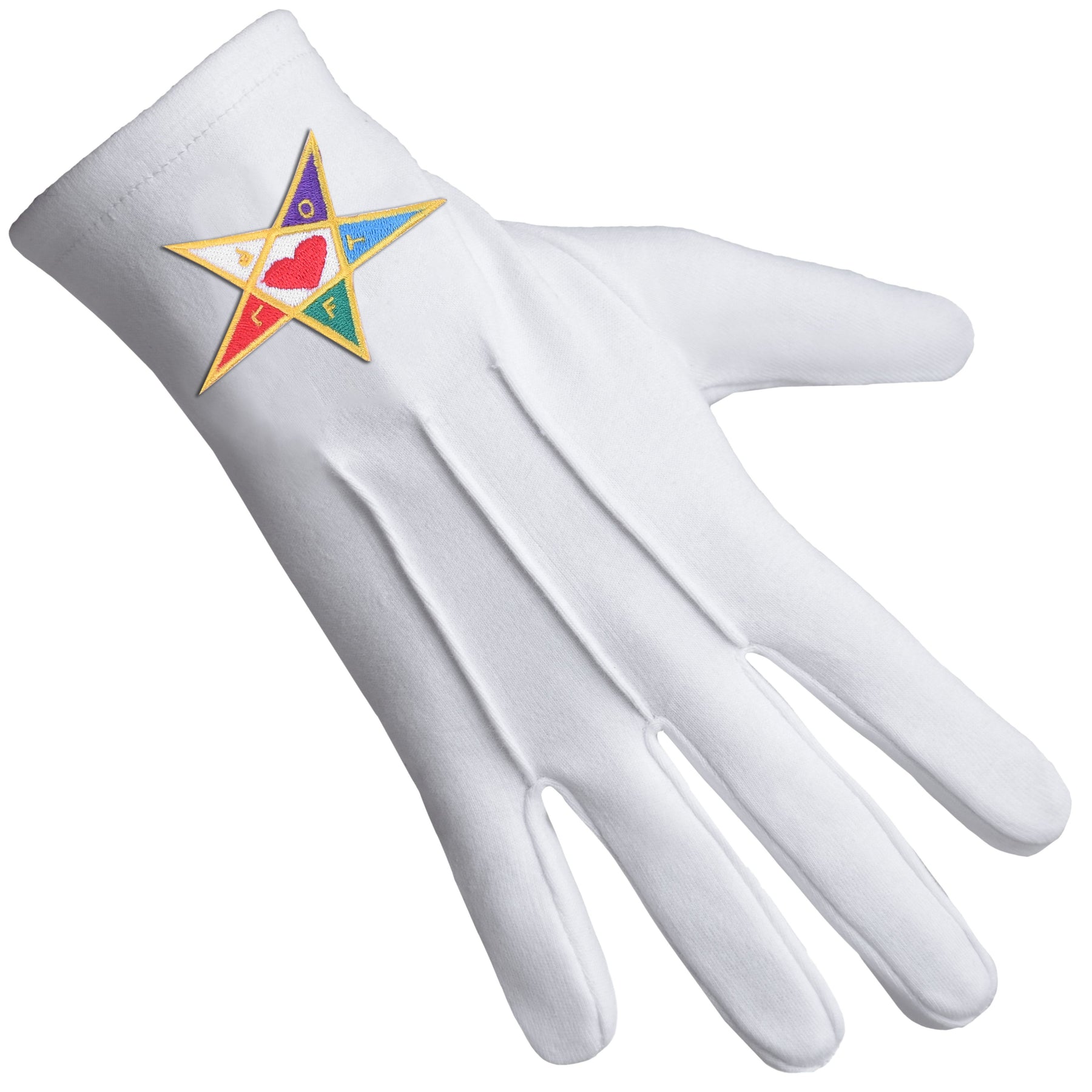 Youth Department International Masons Glove - Cotton With Colorful Star - Bricks Masons