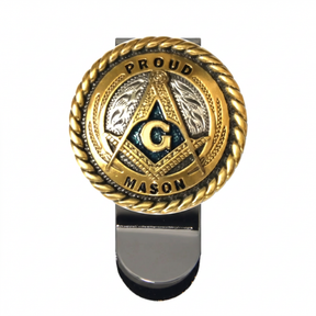 Master Mason Blue Lodge Money Clip - Proud Mason Square & Compass G - Bricks Masons