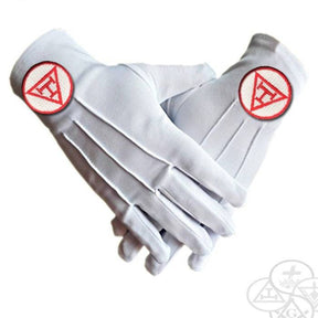 Royal Arch Chapter Gloves - Red Triple Tau - Bricks Masons