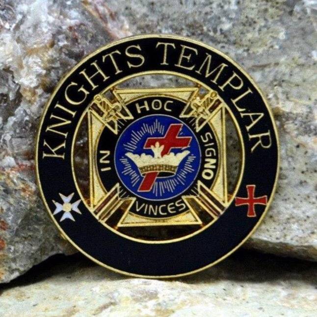 Knights Templar Commandery Lapel Pin - Black & Gold