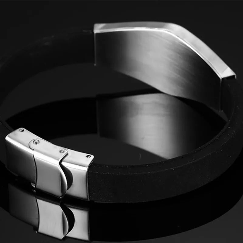 Master Mason Blue Lodge Bracelet - Stainless Steel Black Silicone Bracelet - Bricks Masons