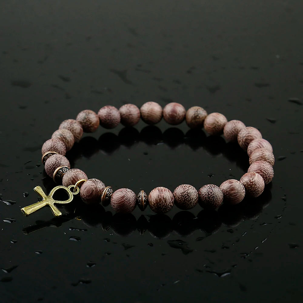 Ancient Egypt Bracelet - Wood Beads - Bricks Masons