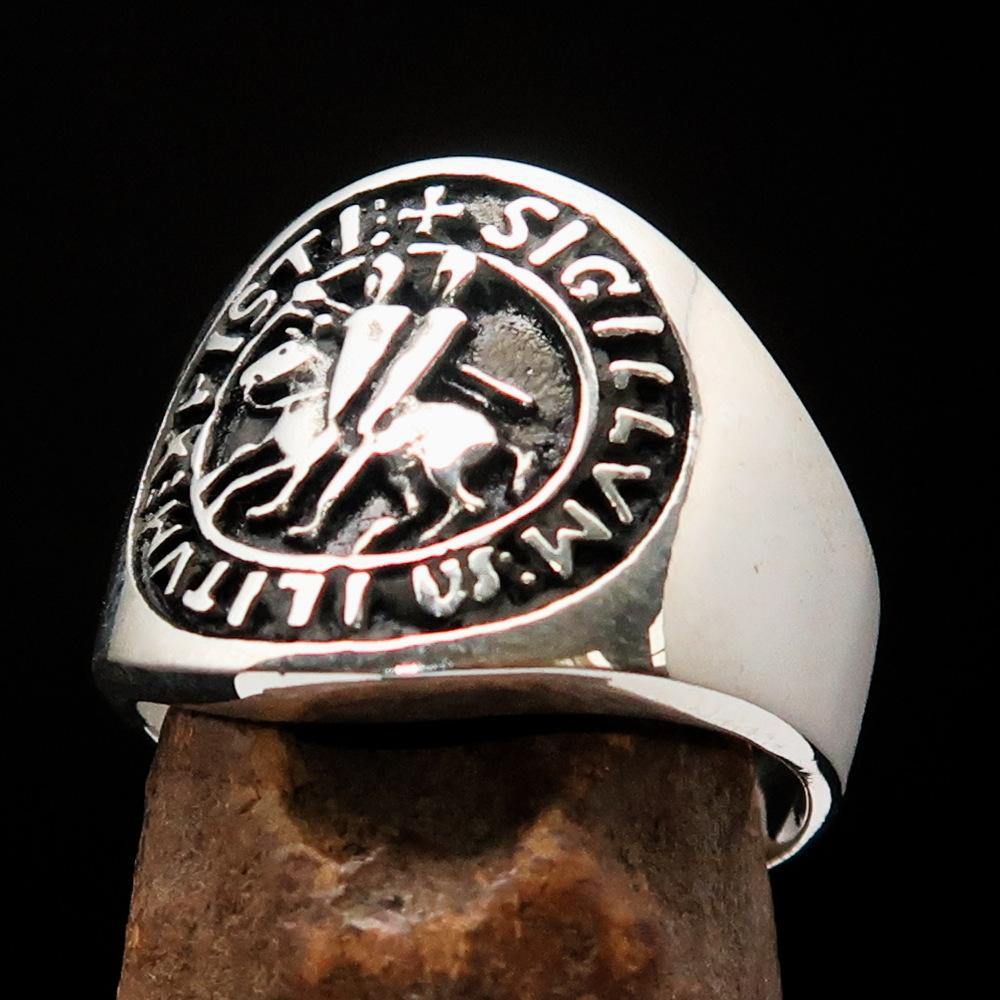 Knights Templar Commandery Ring - Sterling Silver Sigillum MilItum XPISTI