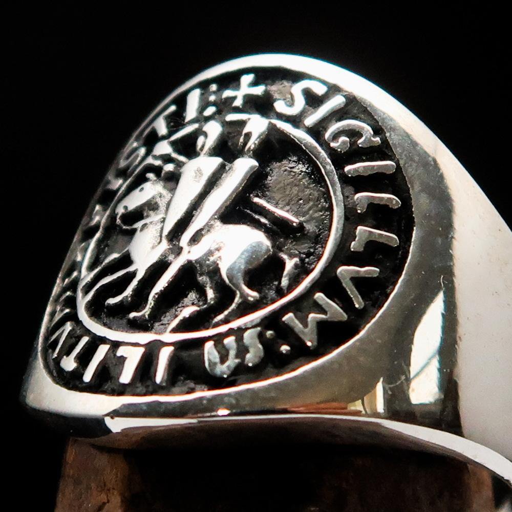 Knights Templar Commandery Ring - Sterling Silver Sigillum MilItum XPISTI