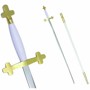 Knights Templar Commandery Sword - with White Hilt and White Scabbard