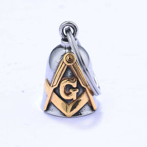 Master Mason Blue Lodge Pendant - 3D Masonic Bell with Square & Compass Emblem - Bricks Masons