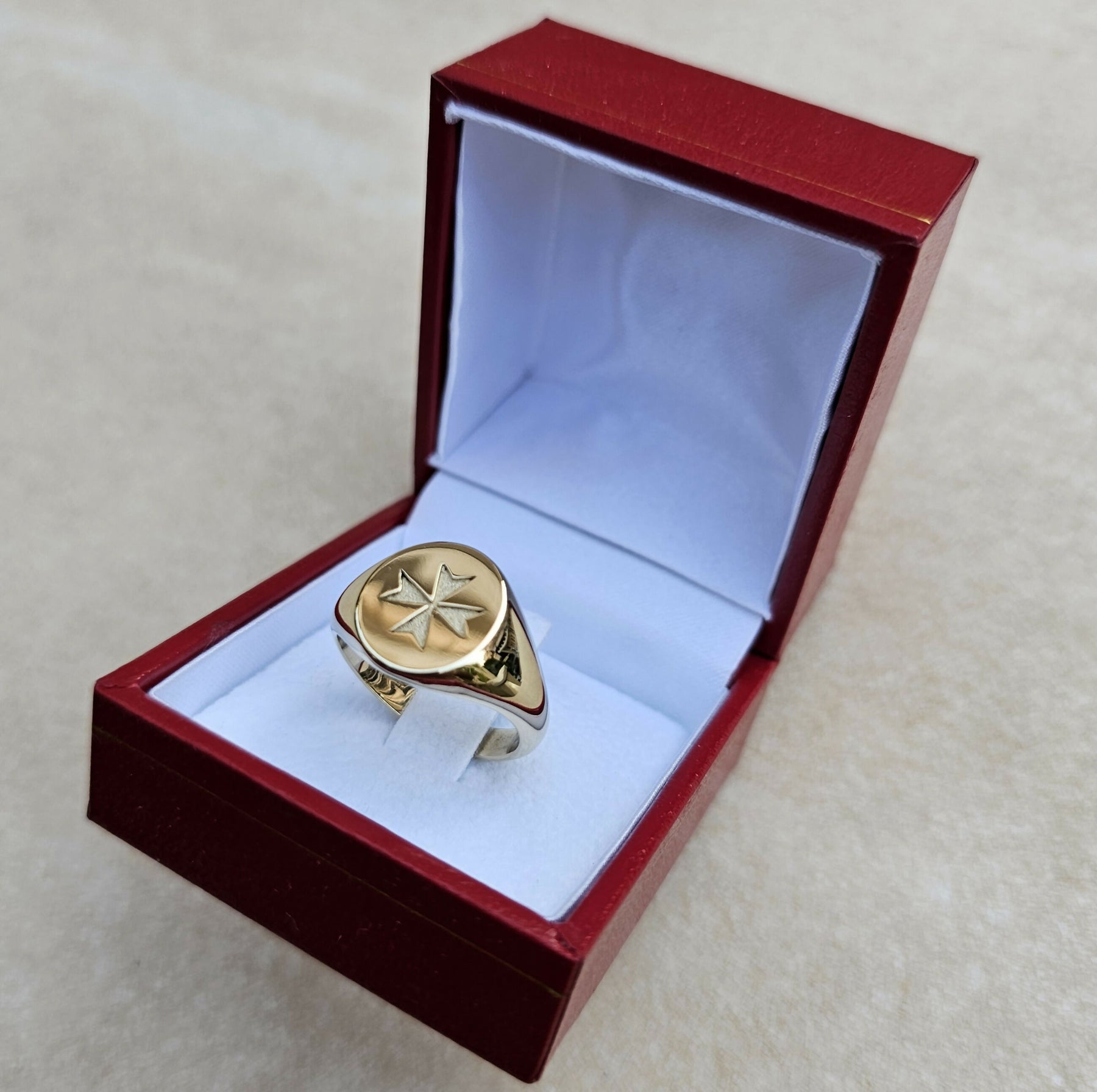 Order Of Malta Cross Ring - 9K Gold Amalfi Cross