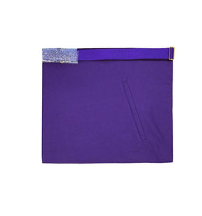 Past Master Blue Lodge Apron - Purple with Gold Hand Embroidery