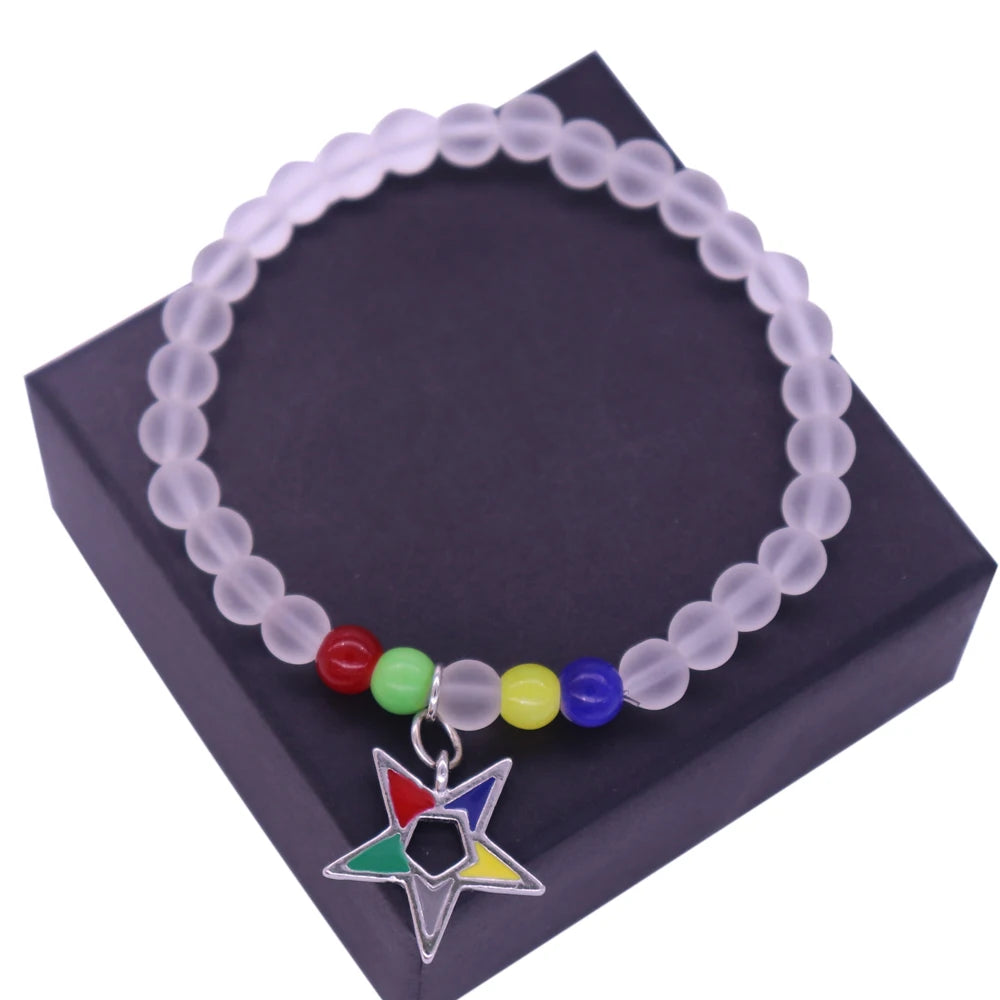 OES Bracelet - Beads With OES Star - Bricks Masons