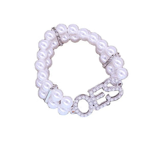 OES Bracelet - Elastic Adjust With 2 Row Jewels - Bricks Masons