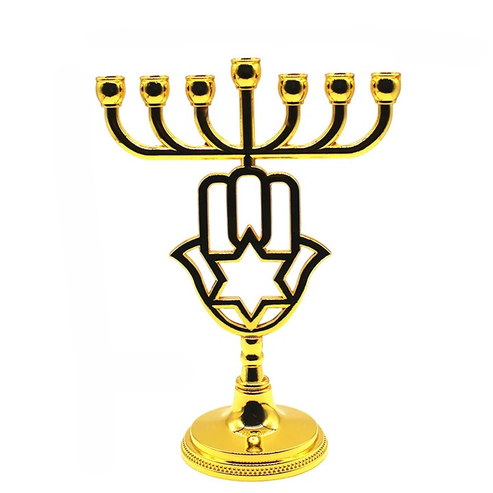 Ancient Israel Candle Holder - Gold Plated - Bricks Masons