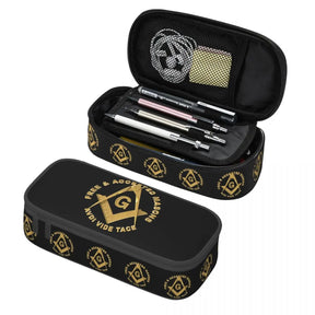 Master Mason Blue Lodge Office Tools Case - Gold & Black