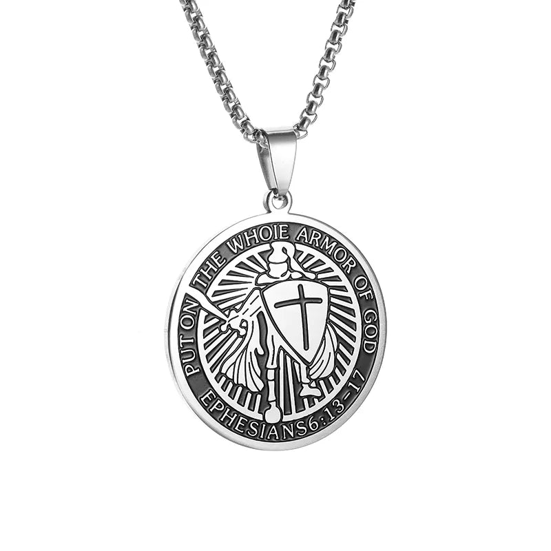 Knights Templar Commandery Pendant - Silver Stainless Steel - Bricks Masons