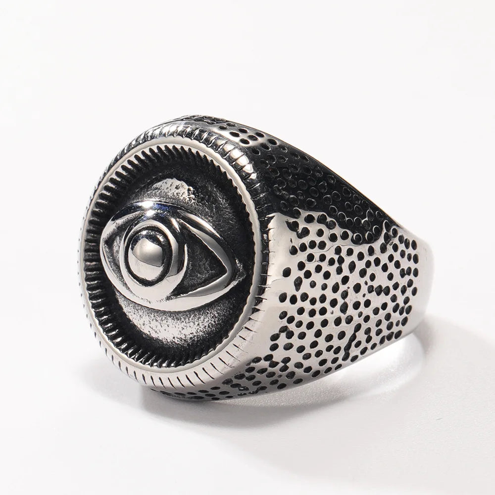 Eye Of Providence Ring - Gold & Silver Polished Stainless Steel - Bricks Masons