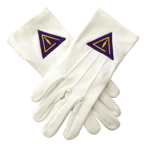 Council Gloves - White Cotton with Royal & Select Emblem