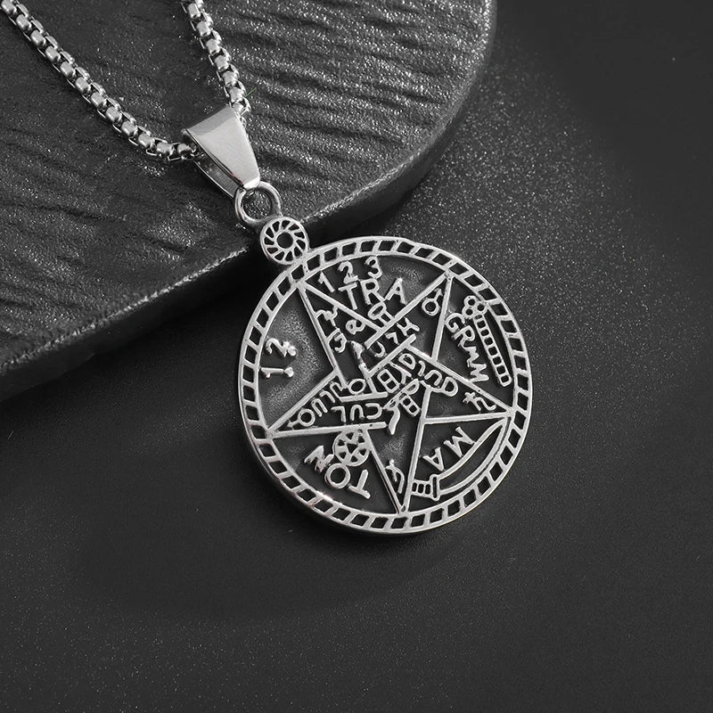 Ancient Israel Pendant - Pentagram Solomon Kabbalah - Bricks Masons