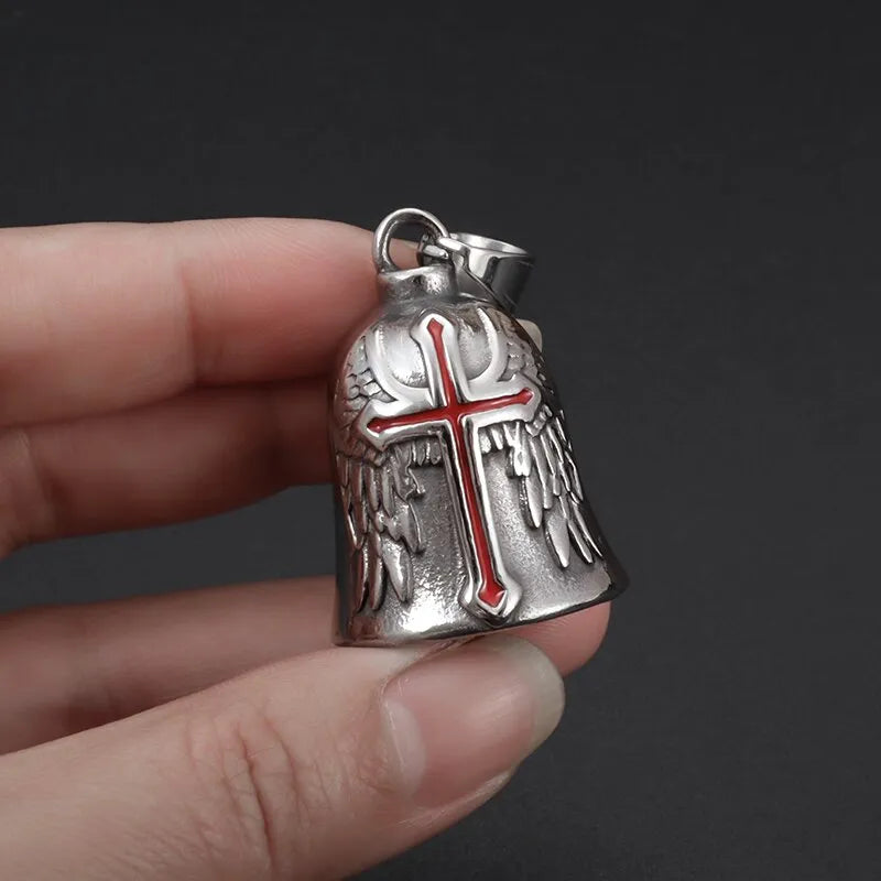 Knights Templar Commandery Pendant - Silver Plated Zinc Alloy Red Cross - Bricks Masons