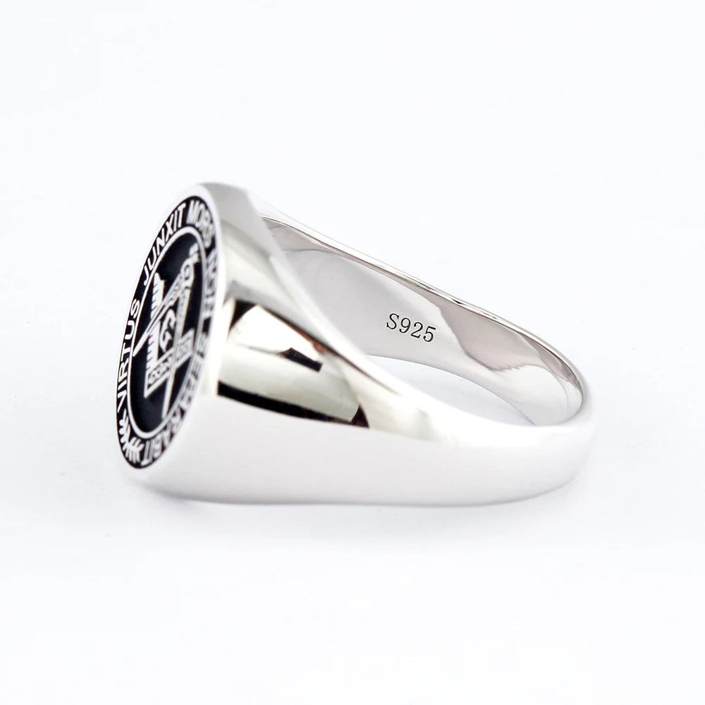 Master Mason Blue Lodge Ring - S&C G Virtus Junxit Mors Non Separabit Sterling