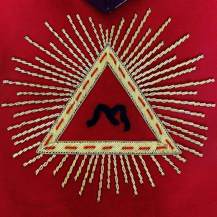 13th Degree Scottish Rite Apron - Red & Black with Gold Embroidery