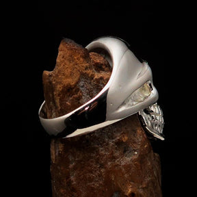 Ancient Egypt Keychain - Green Eye of Horus Skull Sterling Silver - Bricks Masons