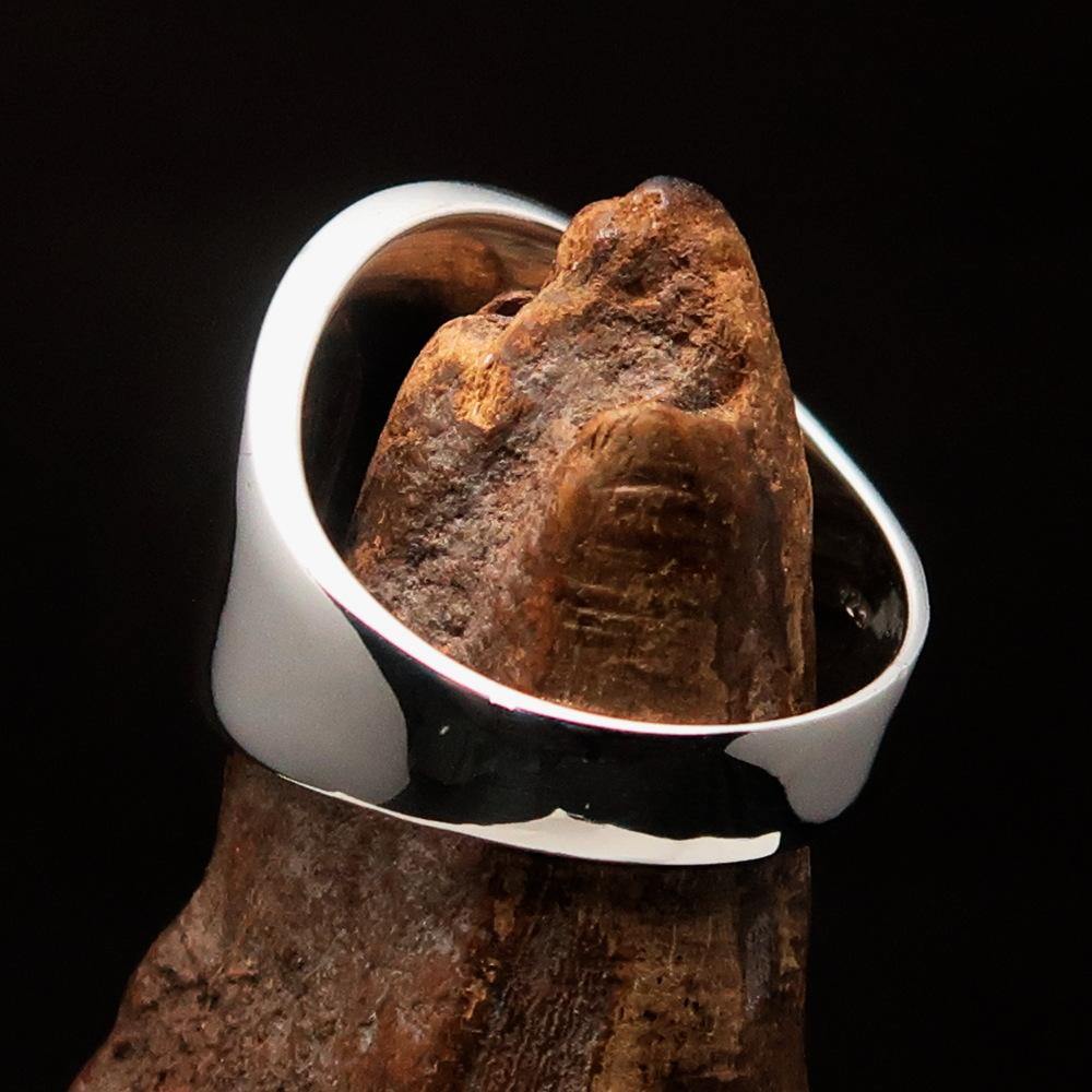 Ancient Egypt Ring - Green Sterling Silver Ankh - Bricks Masons