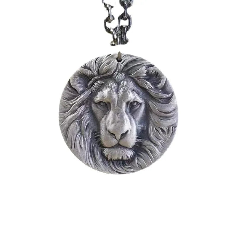 Ancient Israel - Three-dimensional Lion Head Pendant Necklace - Bricks Masons