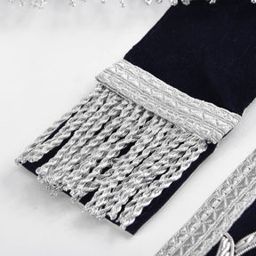 Assistant Secretary Blue Lodge Officer Apron - Dark Blue With Silver Hand Embroidery Bullion - Bricks Masons