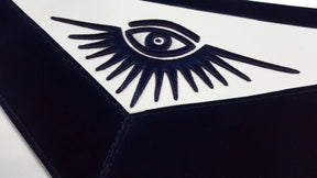 Blue Lodge Apron - Black Hand Embroidery - Bricks Masons