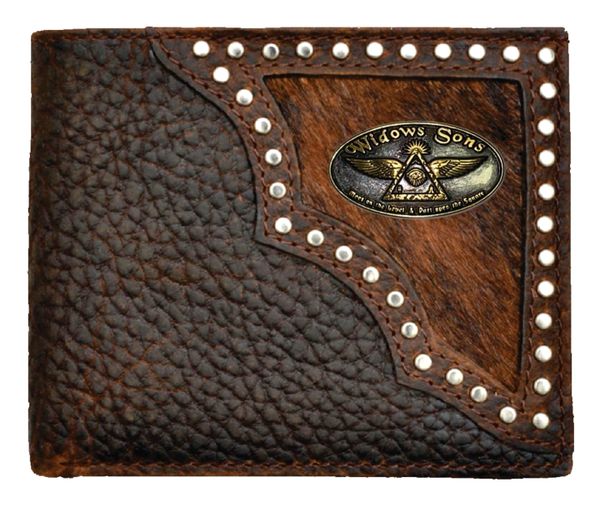 Widows Sons Wallet - Chocolate Hair Inlay Bi-fold Brown - Bricks Masons
