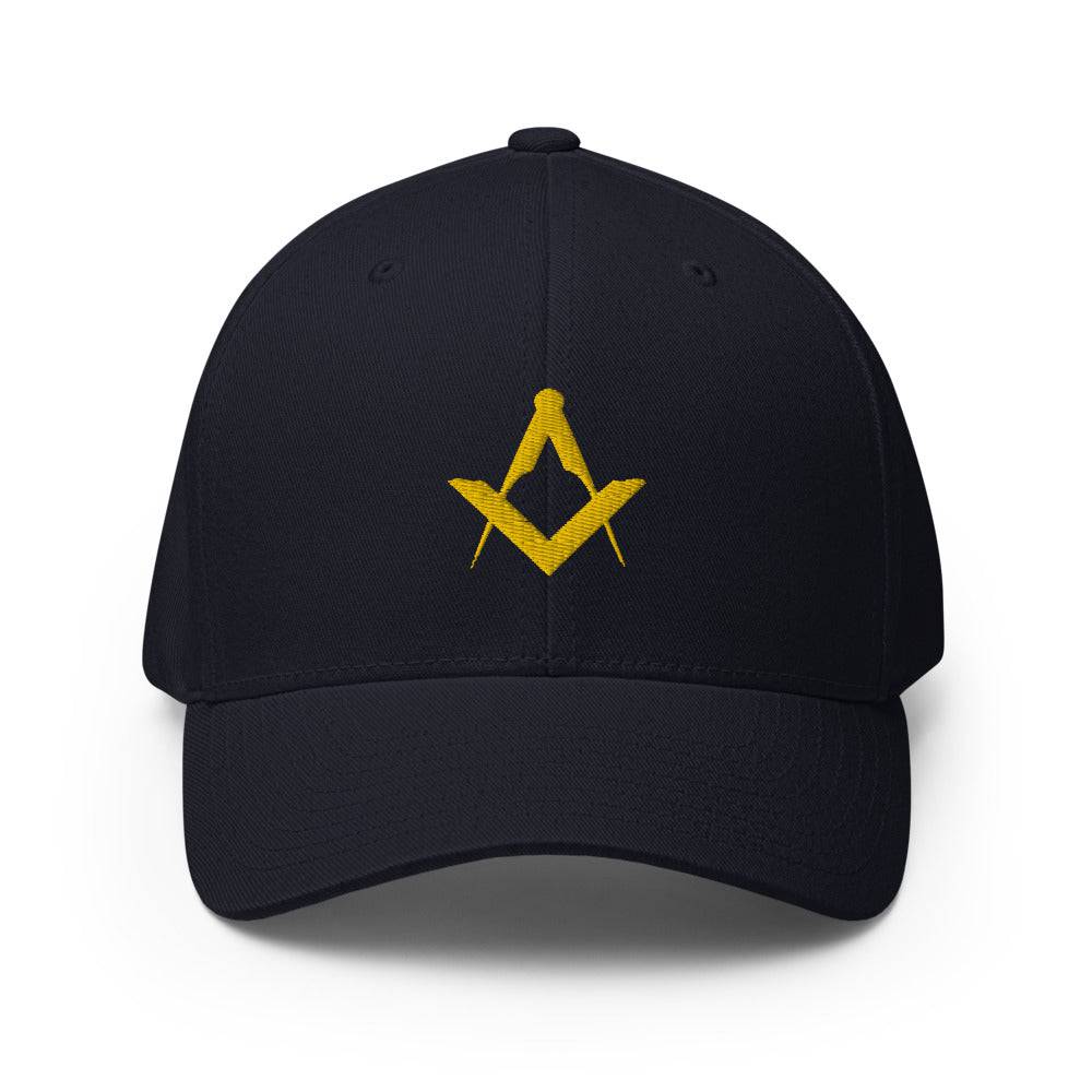 Master Mason Blue Lodge Baseball Cap - Square and Compass Golden Embroidery