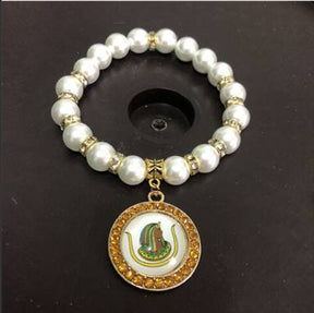 DOI Bracelet - 10mm Charm Glass Bead - Bricks Masons