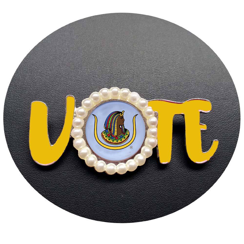 DOI Lapel Pin - VOTE With Pearls - Bricks Masons