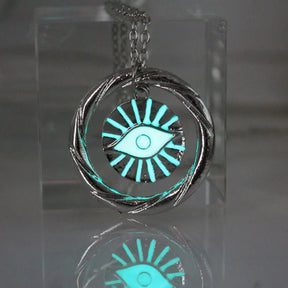 Eye Of Providence Necklace - Glowing Eye Stainless Steel - Bricks Masons