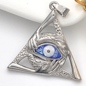Eye Of Providence Pendant - Silver & Gold All Seeing Eye Pendant - Bricks Masons