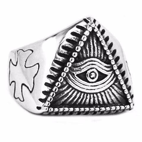 Eye Of Providence Ring - Bold Biker - Bricks Masons