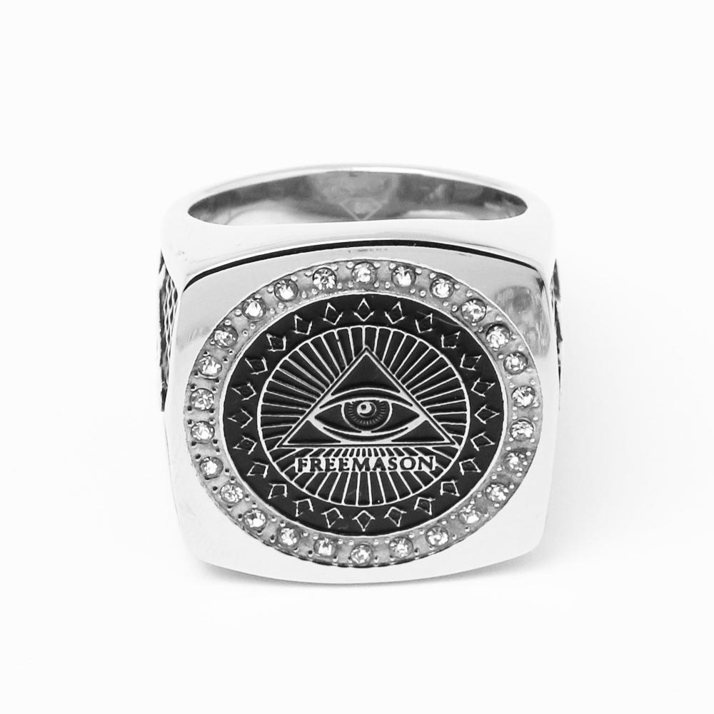 Eye Of Providence Ring - Eye of Horus Pyramid Silver - Bricks Masons