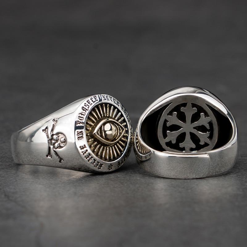 Eye Of Providence Ring - Resizable Silver - Bricks Masons