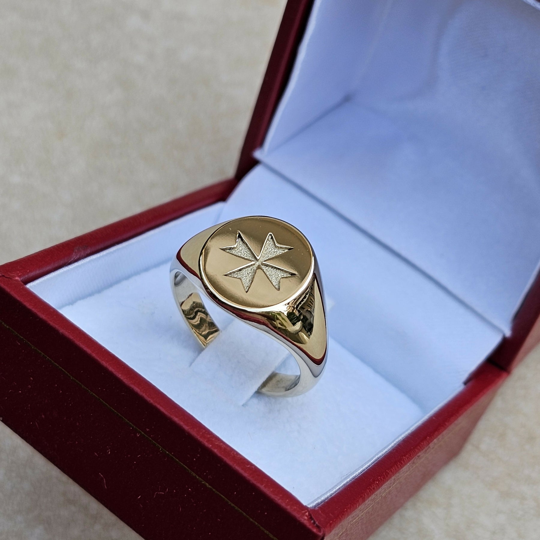 Order Of Malta Cross Ring - 9K Gold Amalfi Cross