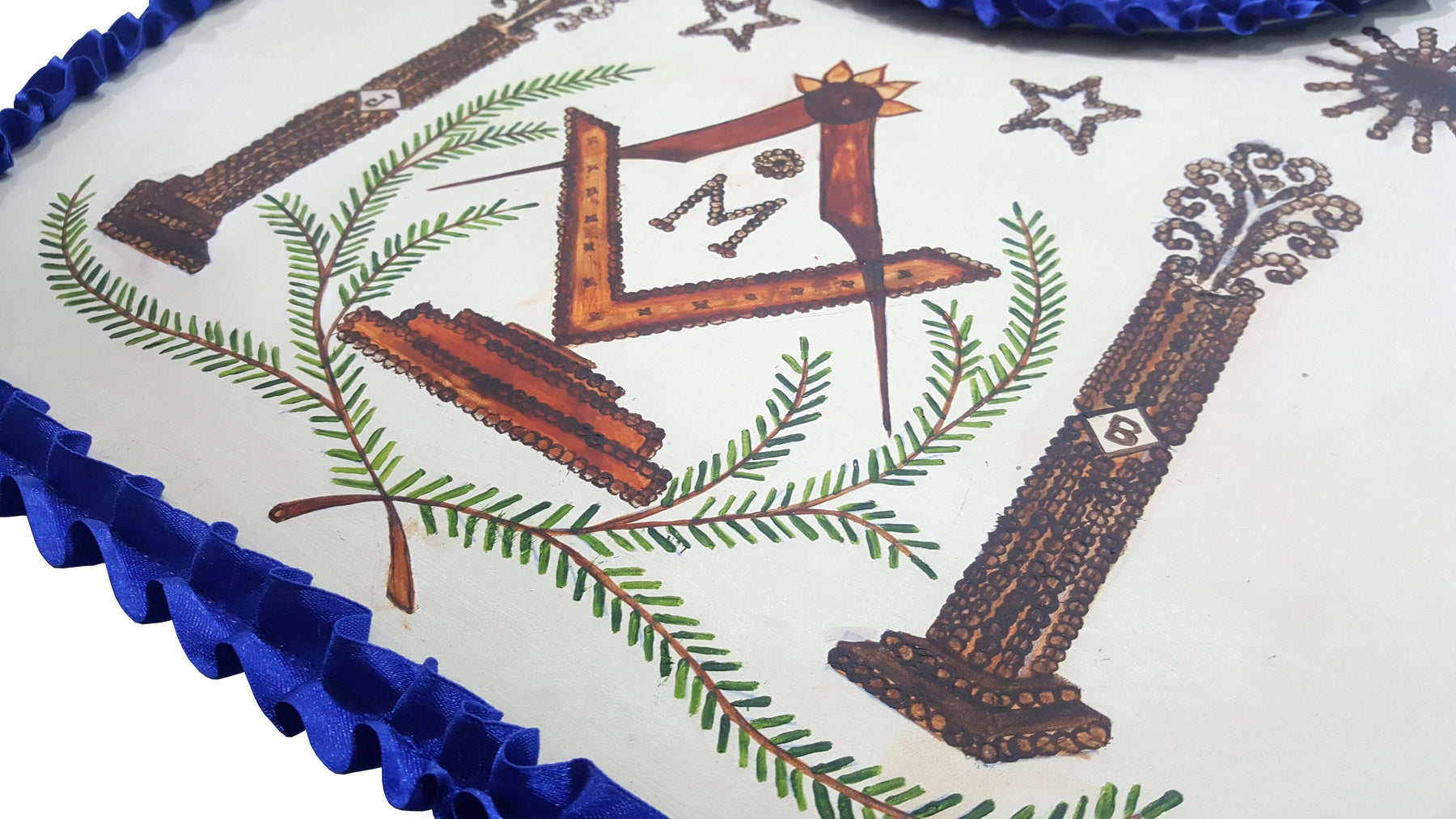 Hand-Painted Apron - History Edition: Masonic Apron of Major William Christy - 1790 to 1837 - Bricks Masons