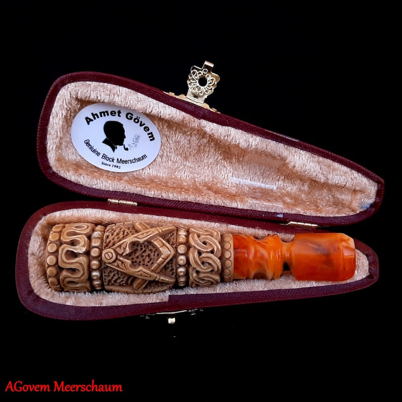 Master Mason Blue Lodge Cigarette Holder - Natural Beewax Square & Compass - Bricks Masons