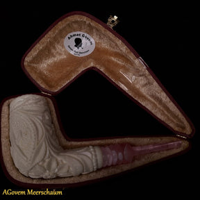 Master Mason Blue Lodge Meerschaum Pipe - Handmade Natural Wax Coating - Bricks Masons